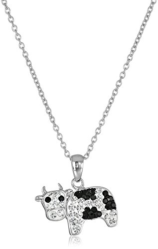 Trendy Necklace with Crystal Cow Pendant 