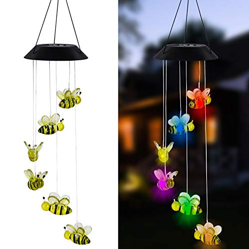 Eye-Catching LED Solar Bee-Design Wind Chime