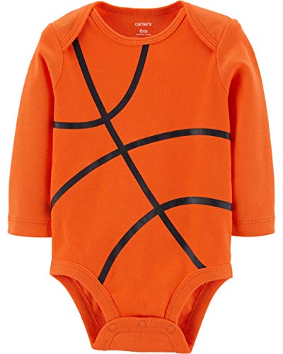 Basketball-Inspired Long-Sleeve Baby Bodysuit 