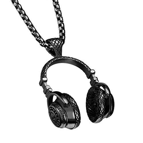 Funky Stainless Steel Headphone Necklace 