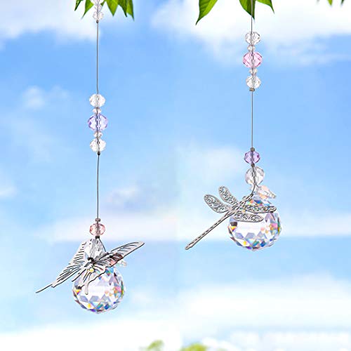 Suncatcher Metal Butterfly and Dragonfly Crystal Prisms