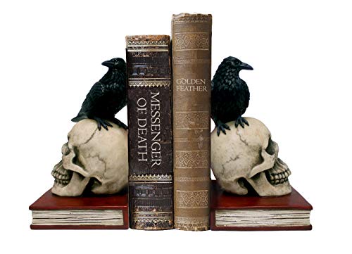 Mysterious and Poetic Skull Bookends