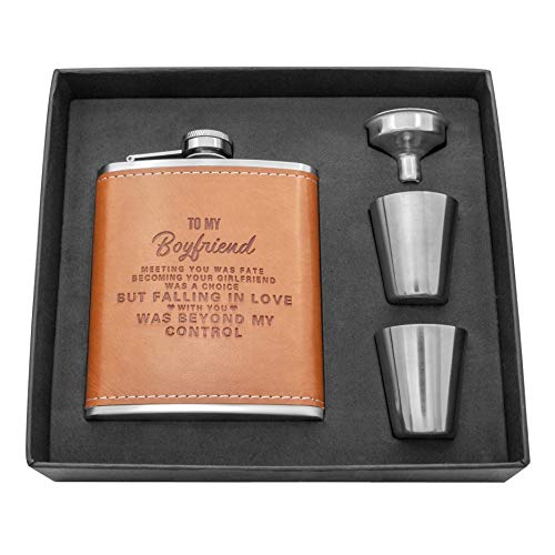 Personalized Engraved Scotch Hip Flask Set 