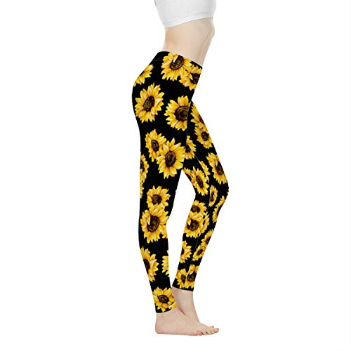 Sunflower Print Yoga Pants