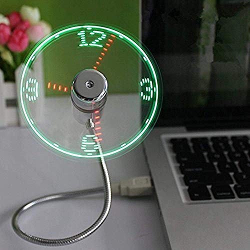 USB Powered LED Light Clock Fan