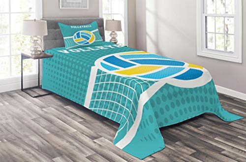 Eye-Catching Quilted Bedspread for Volleyball Lovers 
