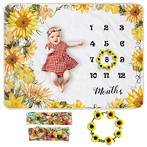 Sunflower Monthly Milestone Blanket For Babies
