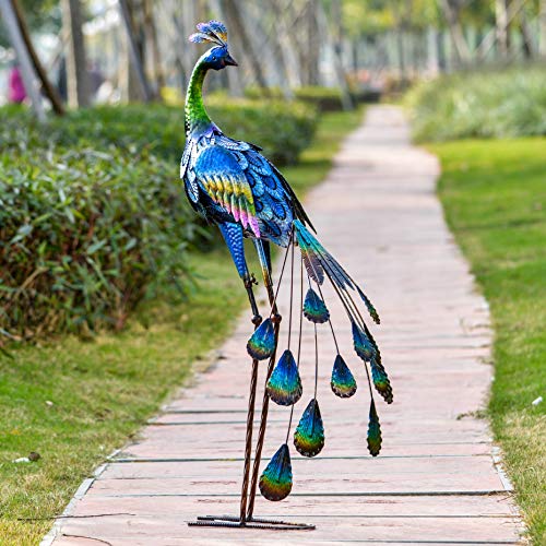 Stunning Peacock Yard Art Ornament