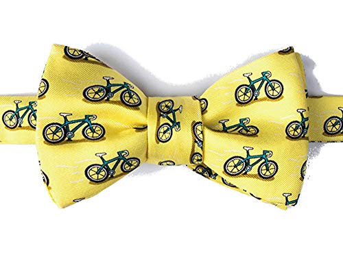 Yellow Bicycle Butterfly Bow Tie 