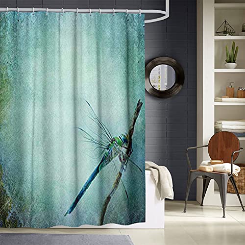 Chic Watercolor Dragonfly Shower Curtain 