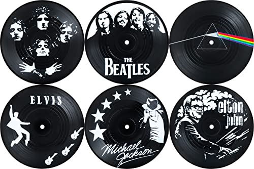 6-Piece Vinyl Record Coasters 