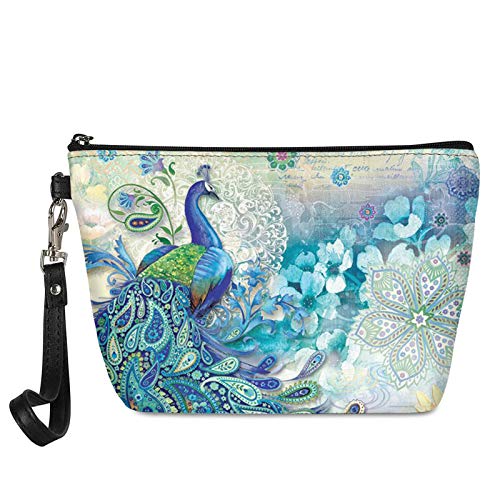 Trendy Peacock-Design Toiletry Pouch