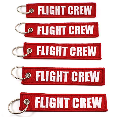 Bold Red Flight Crew Keychains 