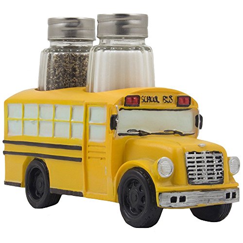 Decorative School Bus-Themed Salt and Pepper Shaker 