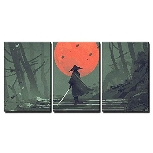 Modern Samurai Triptych Canvas Print