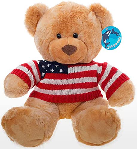 Huggable Flag Sweater-Wearing Teddy Bear