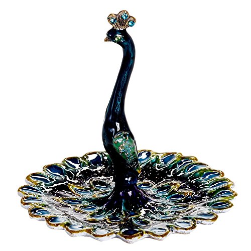 Elegant Peacock-Inspired Ring Holder