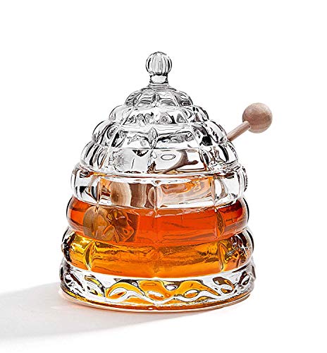 Elegant Crystal Beehive Honey Jar 