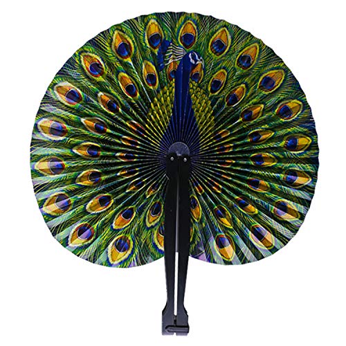 Elegant Peacock-Design Folding Fan