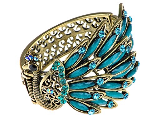 Antique-Chic Peacock-Inspired Bracelet Bangle