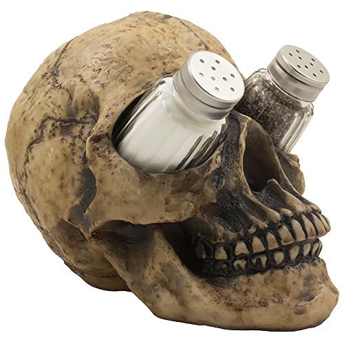 Scary Skull Salt and Paper Shaker Holder