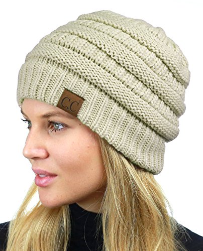 Skully Beanie in Soft Stretch Cable Knit