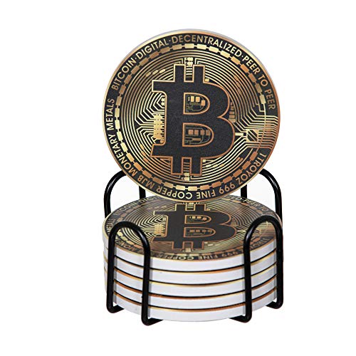 Absorbent Bitcoin-Design Coasters Set   