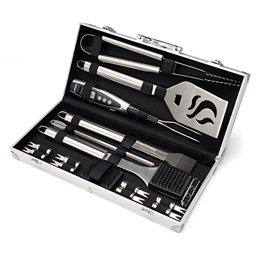 20-Piece Deluxe Stainless Steel Grill Set
