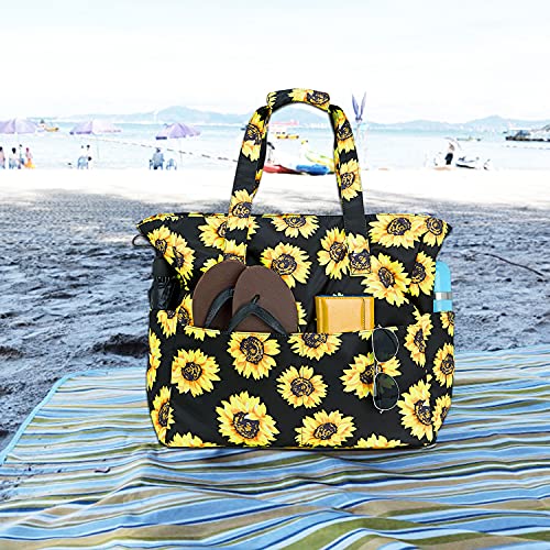 Sunflower Beach Tote Bag