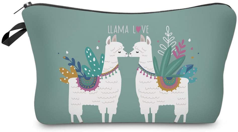 Water-Resistant Cosmetic Llama Pouch