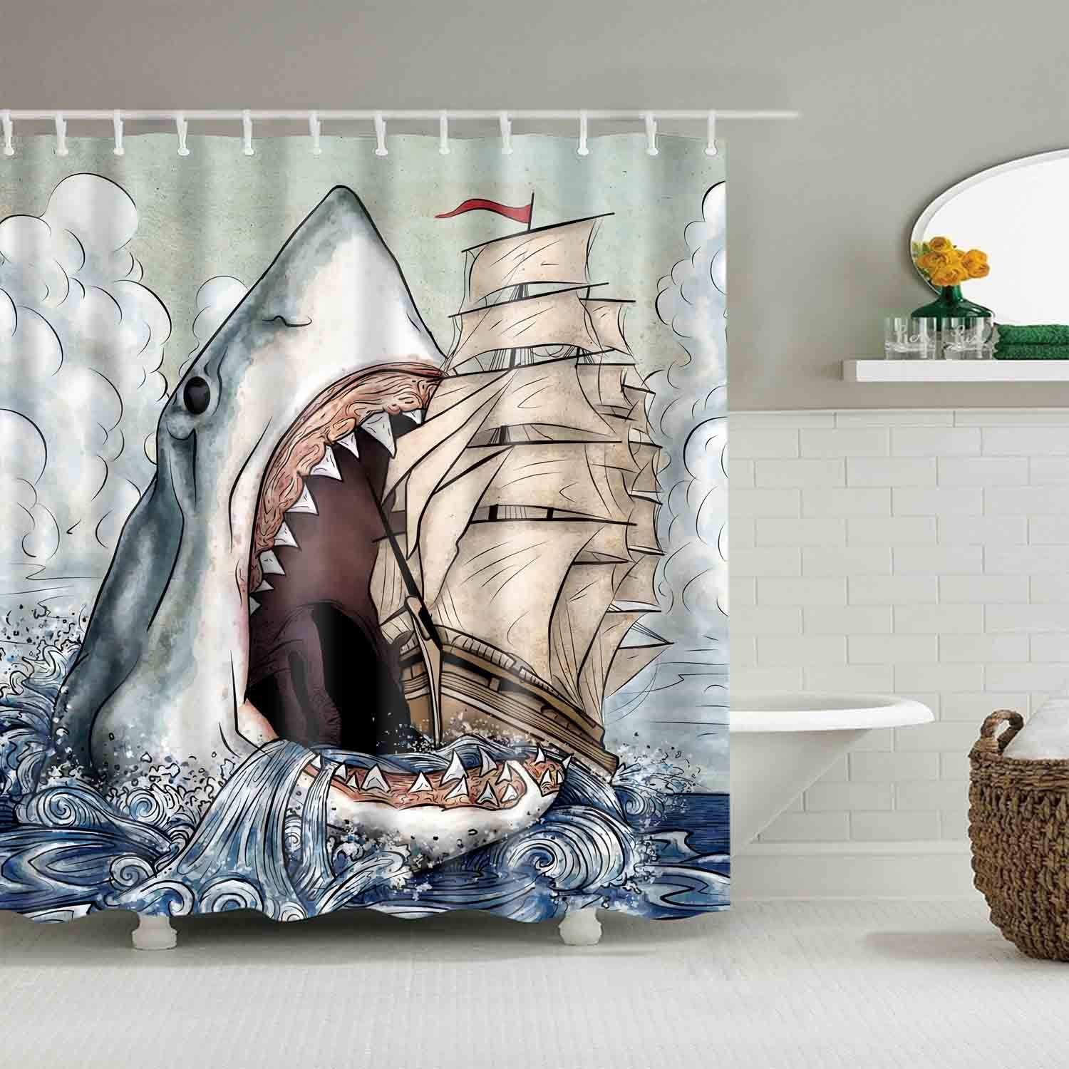 Mesmerizing Shark Shower Curtains