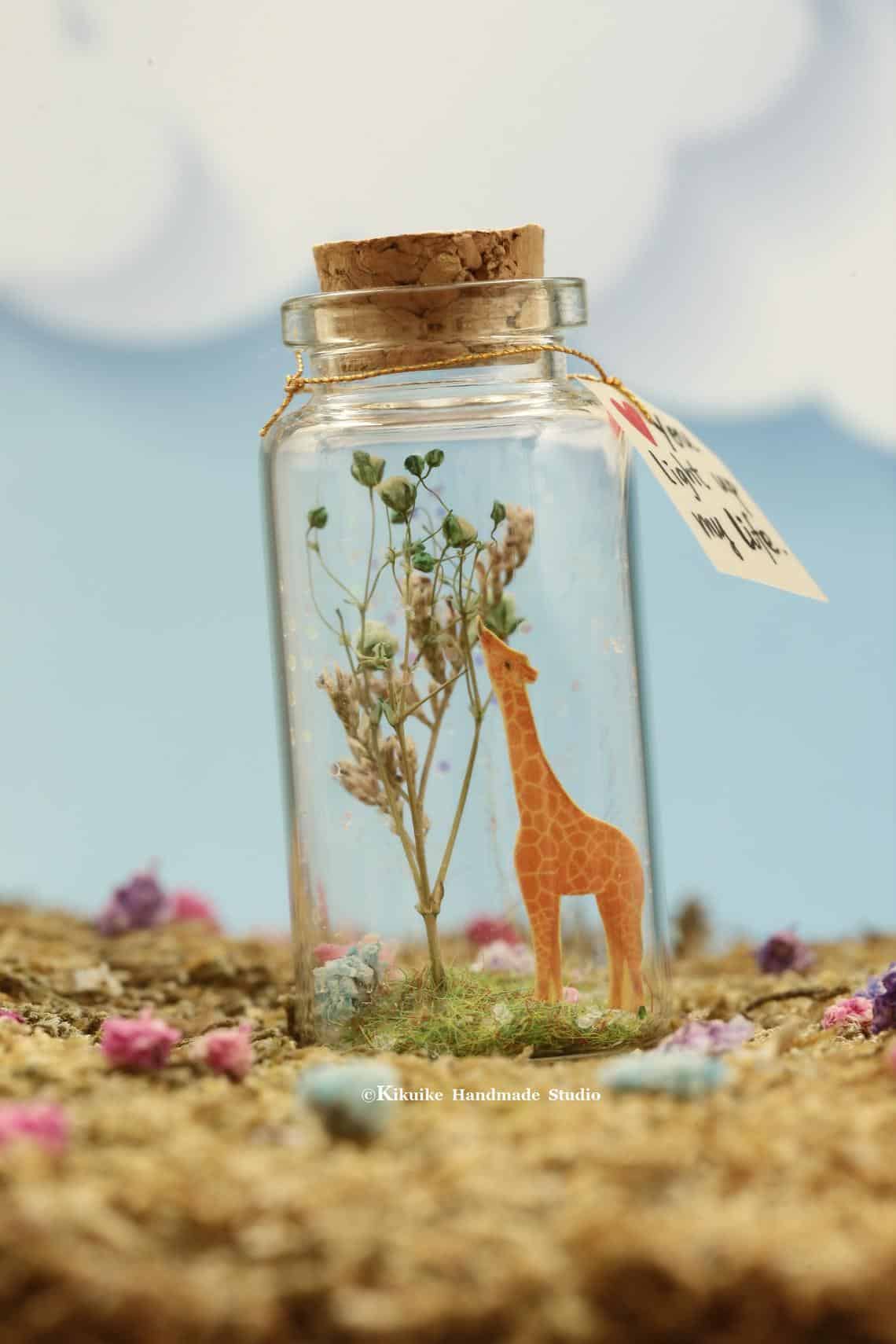 Tiny and Cute Giraffe Message Bottle