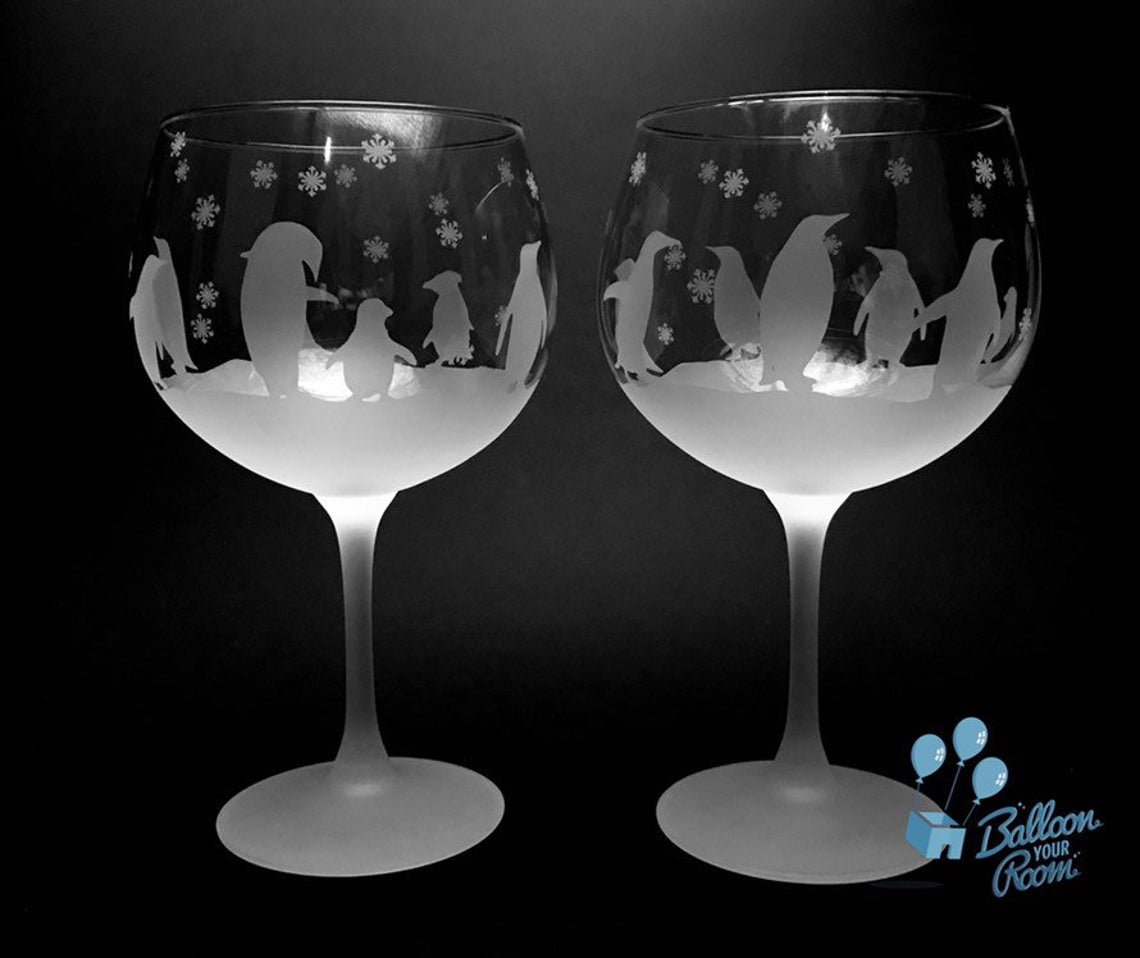 Dancing Penguin Gin Glass