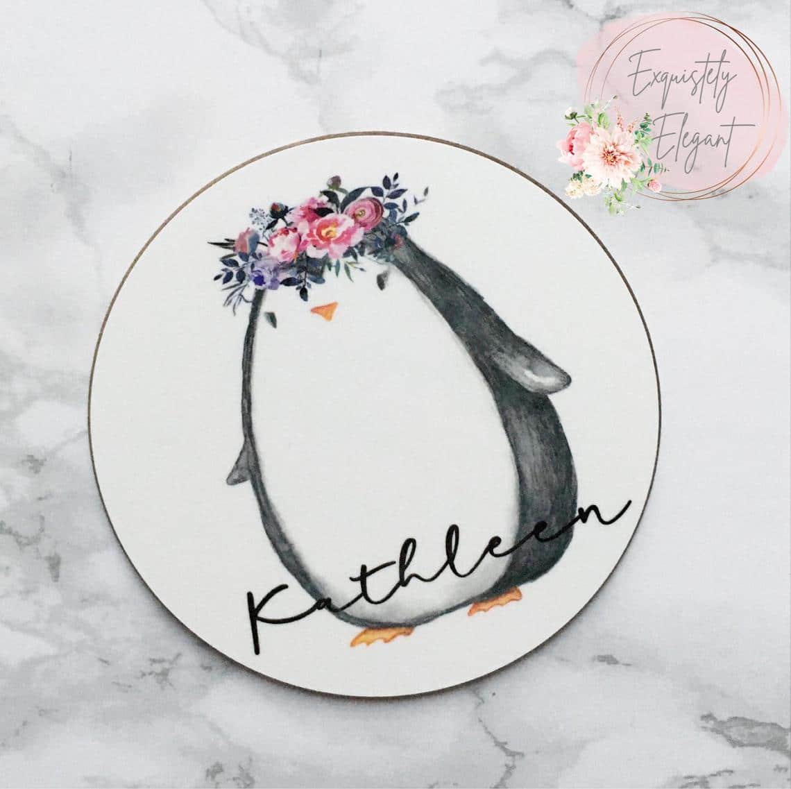 Chubby Floral Penguin Coaster