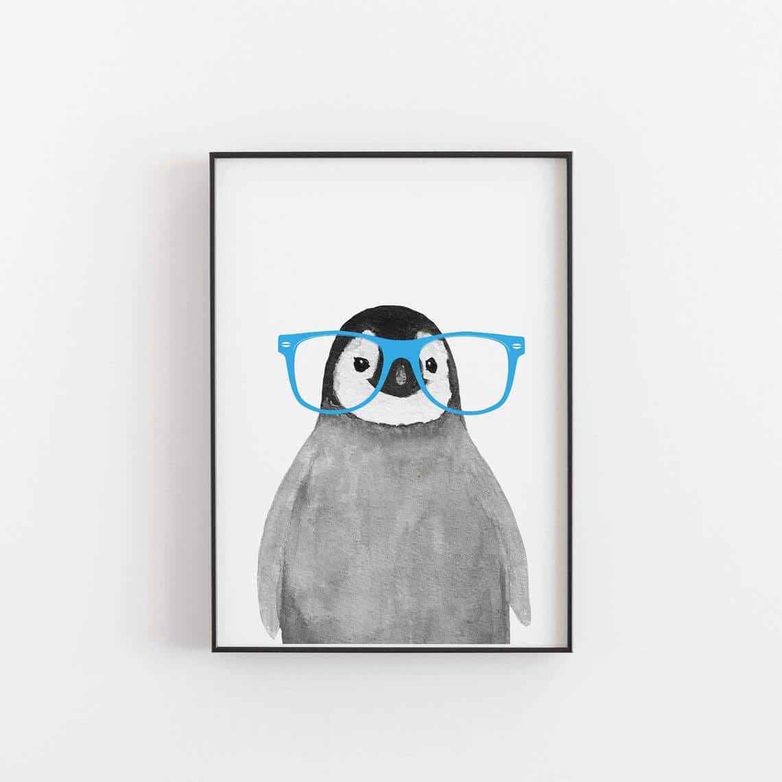 Penguin with Glasses Print