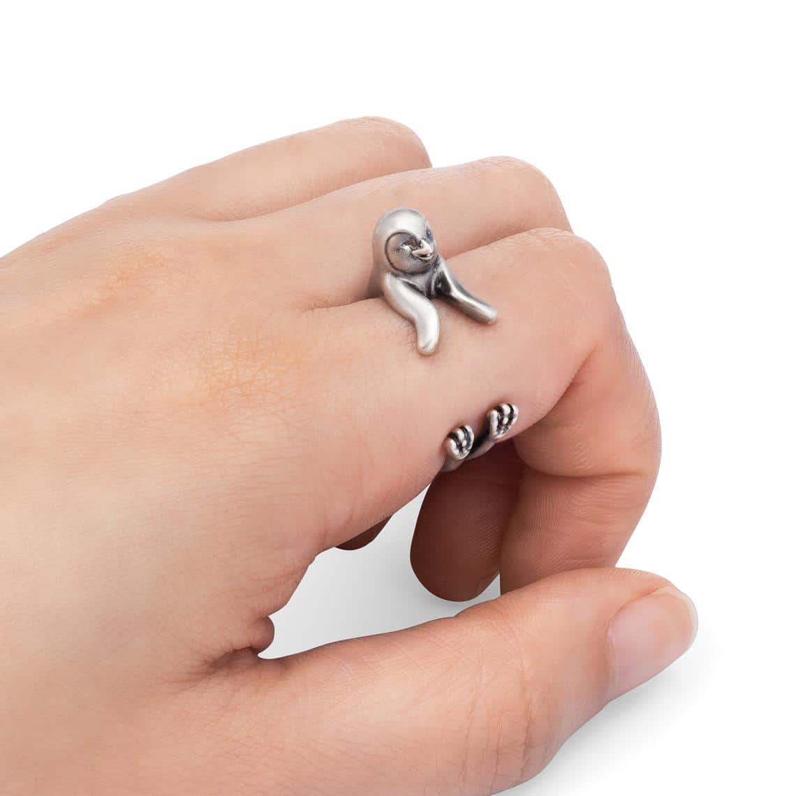 Handcrafted Penguin Wrap Ring