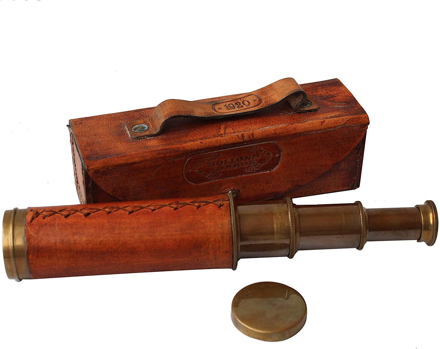 Fully Handcrafted Vintage Telescope in a Leather Box