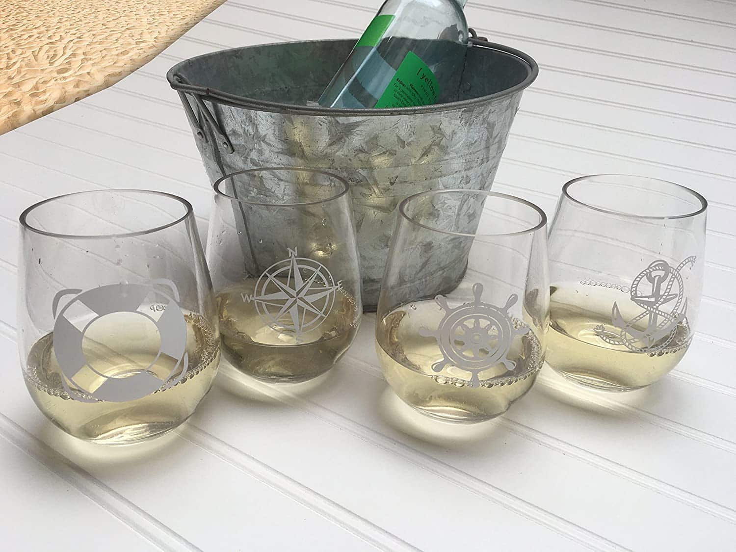 Shatter-Proof Nautical Wine Glass Set