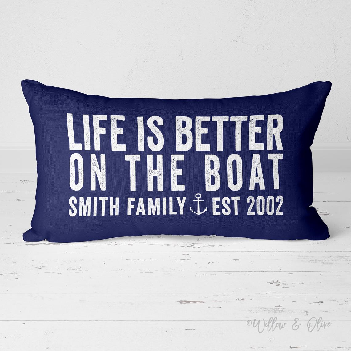 Personalized Boating Lover’s Pillow