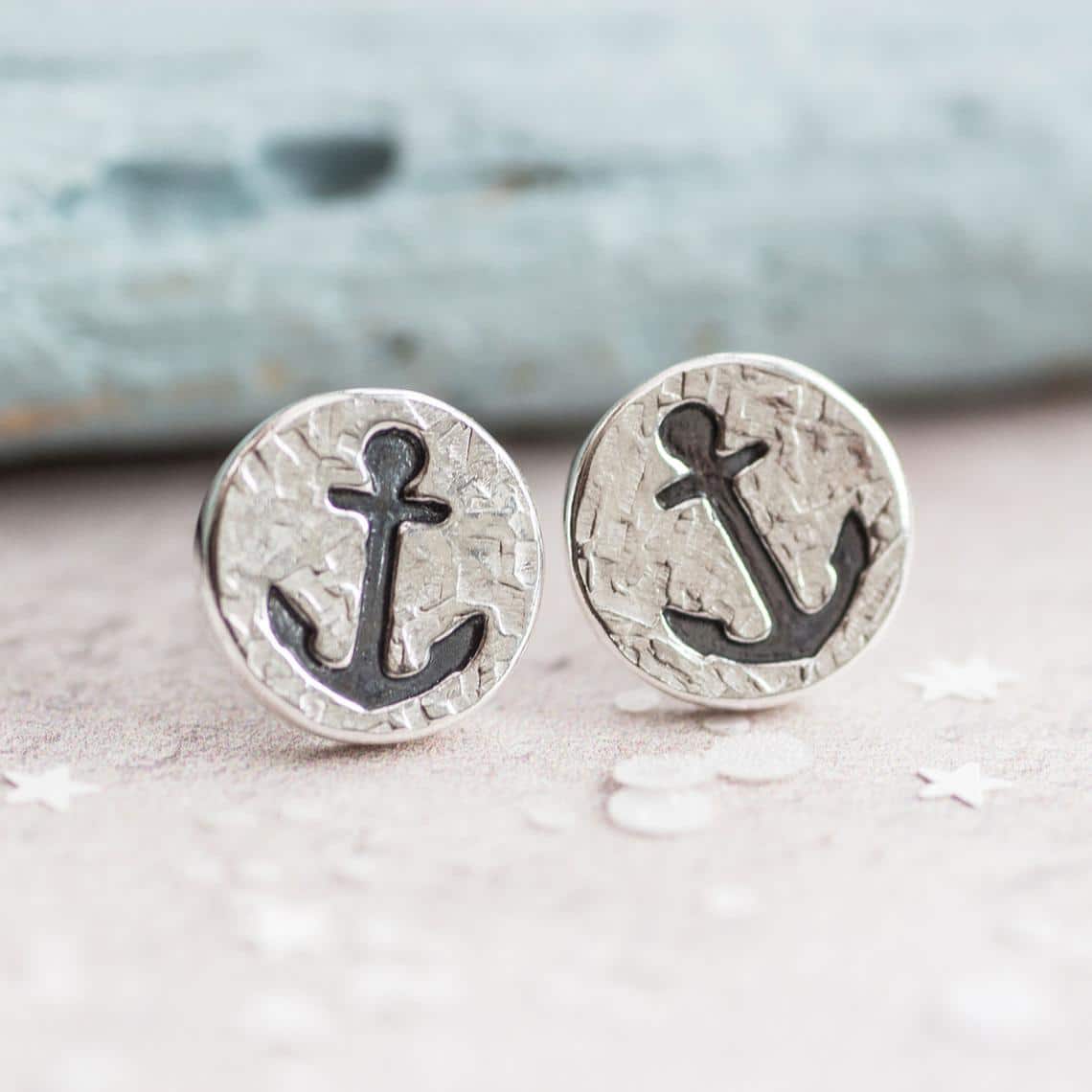 Cute and Chic Anchor Stud Earrings