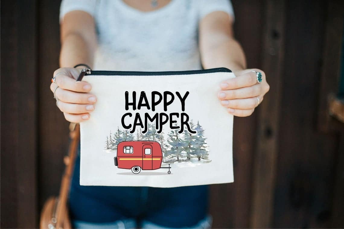 Zipper Makeup Bag for the Happy Camper